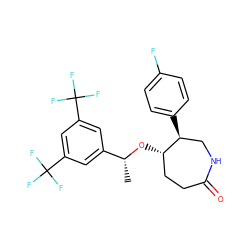 C[C@@H](O[C@H]1CCC(=O)NC[C@@H]1c1ccc(F)cc1)c1cc(C(F)(F)F)cc(C(F)(F)F)c1 ZINC000036324178