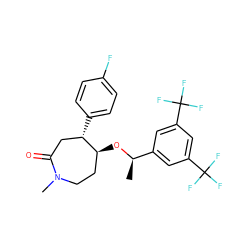 C[C@@H](O[C@H]1CCN(C)C(=O)C[C@@H]1c1ccc(F)cc1)c1cc(C(F)(F)F)cc(C(F)(F)F)c1 ZINC000036324175