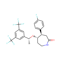 C[C@@H](O[C@H]1CCNC(=O)C[C@@H]1c1ccc(F)cc1)c1cc(C(F)(F)F)cc(C(F)(F)F)c1 ZINC000036324183