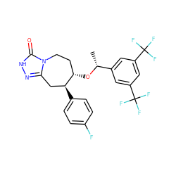 C[C@@H](O[C@H]1CCn2c(n[nH]c2=O)C[C@@H]1c1ccc(F)cc1)c1cc(C(F)(F)F)cc(C(F)(F)F)c1 ZINC000036324194