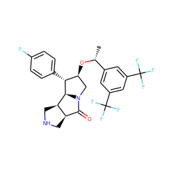 C[C@@H](O[C@H]1CN2C(=O)[C@H]3CNC[C@H]3[C@H]2[C@@H]1c1ccc(F)cc1)c1cc(C(F)(F)F)cc(C(F)(F)F)c1 ZINC000064540305