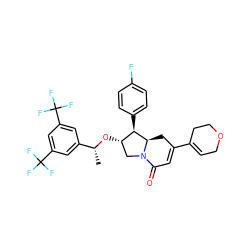 C[C@@H](O[C@H]1CN2C(=O)C=C(C3=CCOCC3)C[C@@H]2[C@@H]1c1ccc(F)cc1)c1cc(C(F)(F)F)cc(C(F)(F)F)c1 ZINC000049781248