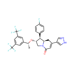 C[C@@H](O[C@H]1CN2C(=O)C=C(c3cn[nH]c3)C[C@@H]2[C@@H]1c1ccc(F)cc1)c1cc(C(F)(F)F)cc(C(F)(F)F)c1 ZINC000049781234