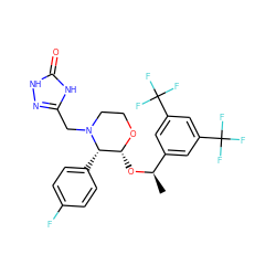 C[C@@H](O[C@H]1OCCN(Cc2n[nH]c(=O)[nH]2)[C@H]1c1ccc(F)cc1)c1cc(C(F)(F)F)cc(C(F)(F)F)c1 ZINC000027428713