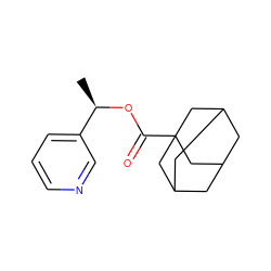 C[C@@H](OC(=O)C12CC3CC(CC(C3)C1)C2)c1cccnc1 ZINC000013757490