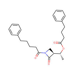 C[C@@H](OC(=O)CCCc1ccccc1)[C@@H]1CN(C(=O)CCCCc2ccccc2)C1=O ZINC000045258079