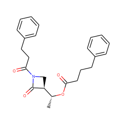 C[C@@H](OC(=O)CCCc1ccccc1)[C@@H]1CN(C(=O)CCc2ccccc2)C1=O ZINC000045256684