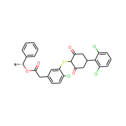 C[C@@H](OC(=O)Cc1ccc(Cl)c(SC2C(=O)CC(c3c(Cl)cccc3Cl)CC2=O)c1)c1ccccc1 ZINC000230509024