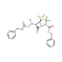 C[C@@H](OC(=O)NCc1ccccc1)[C@@H]1C(=O)N2[C@@H](C(=O)OCc3ccccc3)C(C)(C)S(=O)(=O)[C@H]12 ZINC000026388787