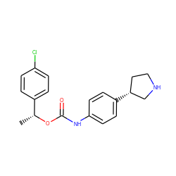 C[C@@H](OC(=O)Nc1ccc([C@@H]2CCNC2)cc1)c1ccc(Cl)cc1 ZINC000117726744