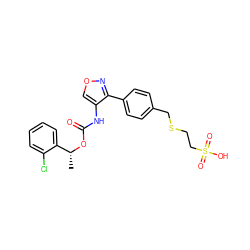 C[C@@H](OC(=O)Nc1conc1-c1ccc(CSCCS(=O)(=O)O)cc1)c1ccccc1Cl ZINC000028903580