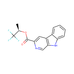 C[C@@H](OC(=O)c1cc2c(cn1)[nH]c1ccccc12)C(F)(F)F ZINC000064512304