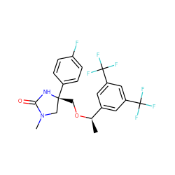 C[C@@H](OC[C@@]1(c2ccc(F)cc2)CN(C)C(=O)N1)c1cc(C(F)(F)F)cc(C(F)(F)F)c1 ZINC000028570922