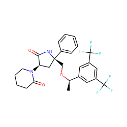 C[C@@H](OC[C@@]1(c2ccccc2)C[C@@H](N2CCCCC2=O)C(=O)N1)c1cc(C(F)(F)F)cc(C(F)(F)F)c1 ZINC000042835174