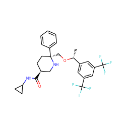 C[C@@H](OC[C@@]1(c2ccccc2)CC[C@H](C(=O)NC2CC2)CN1)c1cc(C(F)(F)F)cc(C(F)(F)F)c1 ZINC000064526943