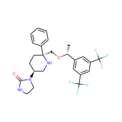 C[C@@H](OC[C@@]1(c2ccccc2)CC[C@H](N2CCNC2=O)CN1)c1cc(C(F)(F)F)cc(C(F)(F)F)c1 ZINC000064512359