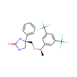 C[C@@H](OC[C@@]1(c2ccccc2)CNC(=O)N1)c1cc(C(F)(F)F)cc(C(F)(F)F)c1 ZINC000028570296