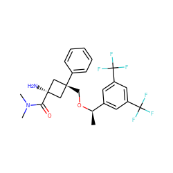 C[C@@H](OC[C@]1(c2ccccc2)C[C@](N)(C(=O)N(C)C)C1)c1cc(C(F)(F)F)cc(C(F)(F)F)c1 ZINC000101053559