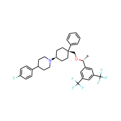 C[C@@H](OC[C@]1(c2ccccc2)CC[C@H](N2CCC(c3ccc(F)cc3)CC2)CC1)c1cc(C(F)(F)F)cc(C(F)(F)F)c1 ZINC000165974135