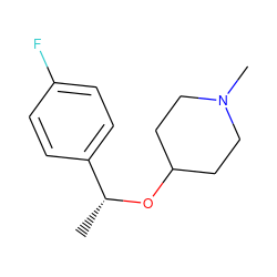 C[C@@H](OC1CCN(C)CC1)c1ccc(F)cc1 ZINC000028528086