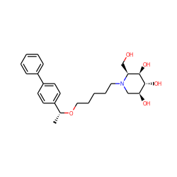 C[C@@H](OCCCCCN1C[C@H](O)[C@@H](O)[C@H](O)[C@@H]1CO)c1ccc(-c2ccccc2)cc1 ZINC000299819792