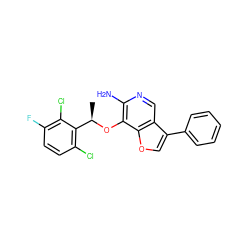 C[C@@H](Oc1c(N)ncc2c(-c3ccccc3)coc12)c1c(Cl)ccc(F)c1Cl ZINC000096273062