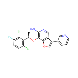 C[C@@H](Oc1c(N)ncc2c(-c3cccnc3)coc12)c1c(Cl)ccc(F)c1Cl ZINC000096273066