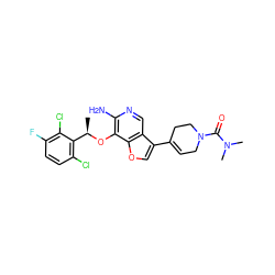 C[C@@H](Oc1c(N)ncc2c(C3=CCN(C(=O)N(C)C)CC3)coc12)c1c(Cl)ccc(F)c1Cl ZINC000096273063