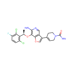 C[C@@H](Oc1c(N)ncc2c(C3=CCN(C(N)=O)CC3)coc12)c1c(Cl)ccc(F)c1Cl ZINC000096273057