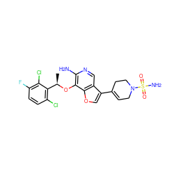 C[C@@H](Oc1c(N)ncc2c(C3=CCN(S(N)(=O)=O)CC3)coc12)c1c(Cl)ccc(F)c1Cl ZINC000096273058