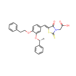 C[C@@H](Oc1cc(/C=C2\SC(=S)N(CC(=O)O)C2=O)ccc1OCCc1ccccc1)c1ccccc1 ZINC000028366233