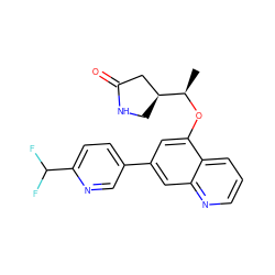 C[C@@H](Oc1cc(-c2ccc(C(F)F)nc2)cc2ncccc12)[C@H]1CNC(=O)C1 ZINC000147828846