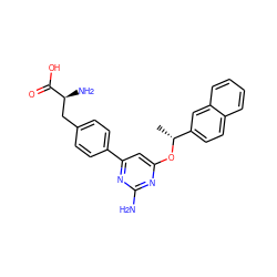 C[C@@H](Oc1cc(-c2ccc(C[C@H](N)C(=O)O)cc2)nc(N)n1)c1ccc2ccccc2c1 ZINC000040895780