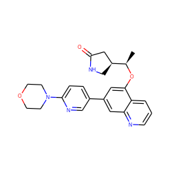 C[C@@H](Oc1cc(-c2ccc(N3CCOCC3)nc2)cc2ncccc12)[C@H]1CNC(=O)C1 ZINC000147814176