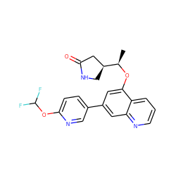 C[C@@H](Oc1cc(-c2ccc(OC(F)F)nc2)cc2ncccc12)[C@H]1CNC(=O)C1 ZINC000147828166