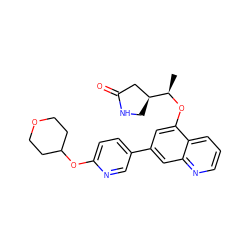 C[C@@H](Oc1cc(-c2ccc(OC3CCOCC3)nc2)cc2ncccc12)[C@H]1CNC(=O)C1 ZINC000147826927