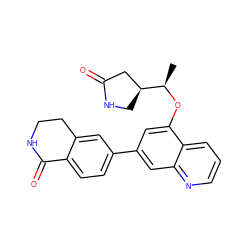 C[C@@H](Oc1cc(-c2ccc3c(c2)CCNC3=O)cc2ncccc12)[C@H]1CNC(=O)C1 ZINC000147852229