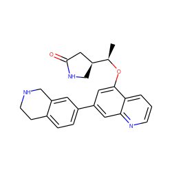 C[C@@H](Oc1cc(-c2ccc3c(c2)CNCC3)cc2ncccc12)[C@H]1CNC(=O)C1 ZINC000146137028