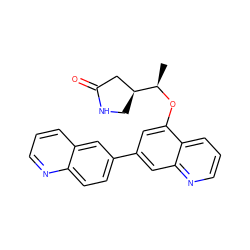 C[C@@H](Oc1cc(-c2ccc3ncccc3c2)cc2ncccc12)[C@H]1CNC(=O)C1 ZINC000146141159