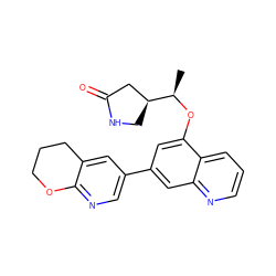 C[C@@H](Oc1cc(-c2cnc3c(c2)CCCO3)cc2ncccc12)[C@H]1CNC(=O)C1 ZINC000147827972