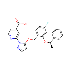 C[C@@H](Oc1cc(F)ccc1COc1ccnn1-c1cc(C(=O)O)ccn1)c1ccccc1 ZINC000148205403