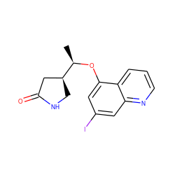 C[C@@H](Oc1cc(I)cc2ncccc12)[C@H]1CNC(=O)C1 ZINC000146186563