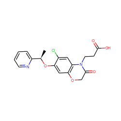 C[C@@H](Oc1cc2c(cc1Cl)N(CCC(=O)O)C(=O)CO2)c1ccccn1 ZINC001772587853