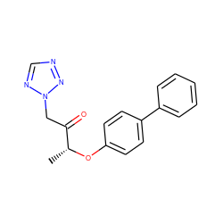 C[C@@H](Oc1ccc(-c2ccccc2)cc1)C(=O)Cn1ncnn1 ZINC001772621512