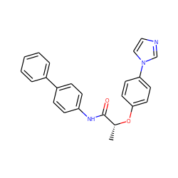 C[C@@H](Oc1ccc(-n2ccnc2)cc1)C(=O)Nc1ccc(-c2ccccc2)cc1 ZINC000221252743