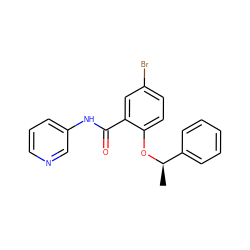 C[C@@H](Oc1ccc(Br)cc1C(=O)Nc1cccnc1)c1ccccc1 ZINC000116763516