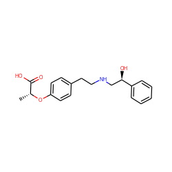 C[C@@H](Oc1ccc(CCNC[C@@H](O)c2ccccc2)cc1)C(=O)O ZINC000029057987