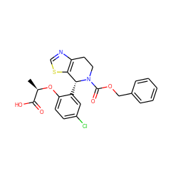 C[C@@H](Oc1ccc(Cl)cc1[C@@H]1c2scnc2CCN1C(=O)OCc1ccccc1)C(=O)O ZINC000206861875