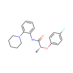 C[C@@H](Oc1ccc(F)cc1)C(=O)Nc1ccccc1N1CCCCC1 ZINC000015309297