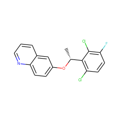 C[C@@H](Oc1ccc2ncccc2c1)c1c(Cl)ccc(F)c1Cl ZINC000045355469